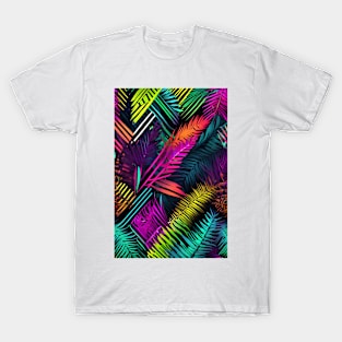 Neon tropical leaves T-Shirt